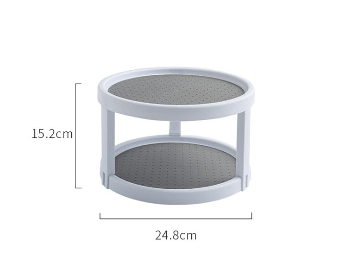 Two Level Storage Turntable - Multi Level Rotary Kitchen Spice Manager for Cabinets, Pantries, Bathrooms, Refrigerators