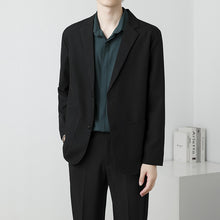Summer Drapey Black Blazer For Men