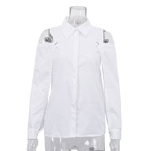 Cotton Detachable Long-sleeve Shirt With A Turn-down Collar
