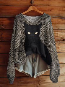 AutumnWinter V-Neck Loose 3D Knitted Sweater For Women