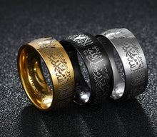 Titanium Steel Ring With Marked Letters Scripture