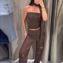 Camisole Sleeveless Hot Girl Vest Sequined Halter Backless Top