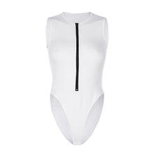 Casual fit zipper sleeveless bodysuit