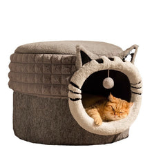 Warm Enclosed Bed All-Season Safe Hideaway For Cats Small Pet Bed Winter Cat Bed