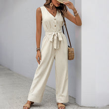 Womens Casual Minimalist Striped Jumpsuit