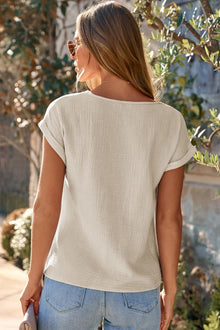 Beige Crochet-Panelled Textured Cotton Short-Sleeve Shirt