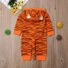 Printed cute one-piece hooded long-sleeved romper