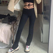 Women's Street Casual High Waist Slim Fit Lace-Up Pants
