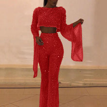 Fake Two-piece Sexy Long-sleeved Halter Jumpsuit