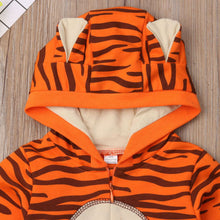 Printed cute one-piece hooded long-sleeved romper