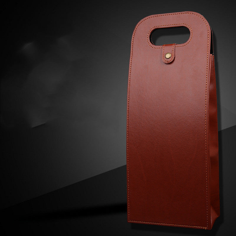 Red Wine Gift Box Leather Bck Of Two Bottles Portable