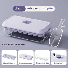 32 Grid Silicone Ice Cube Tray Mould With Lid Shovel Storage Box Remove With One Click Ice Maker DIY Whiskey Cocktail Tools Summer Kitchen Gadgets