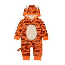 Printed cute one-piece hooded long-sleeved romper