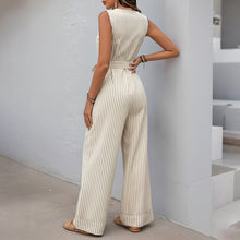 Womens Casual Minimalist Striped Jumpsuit