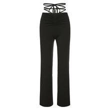 Women's Street Casual High Waist Slim Fit Lace-Up Pants