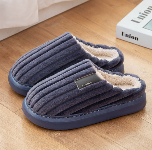 Men's Cotton Slippers, Winter Anti-slip Indoor Extra Large