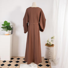 Dress Female Straight Sleeves Solid Color Islamic Clothing Casual Robe