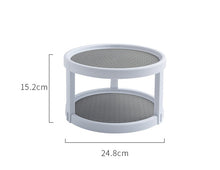 Two Level Storage Turntable - Multi Level Rotary Kitchen Spice Manager for Cabinets, Pantries, Bathrooms, Refrigerators