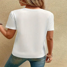 Women's Printed Crew-Neck Plus-Size Short-Sleeve Top
