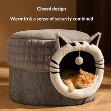 Warm Enclosed Bed All-Season Safe Hideaway For Cats Small Pet Bed Winter Cat Bed
