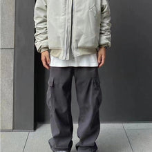 Loose Fitting Casual Straight Leg Cargo Pants With Multiple Pockets And A Drawstring Waist