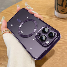 Magnetic Phone Case With Electroplated Transparent Lens Cover