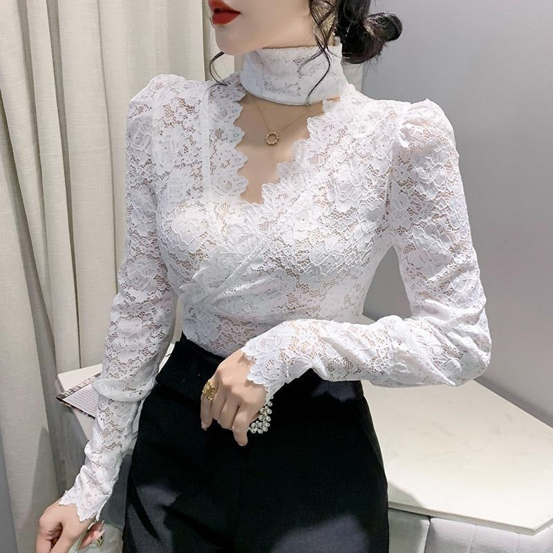 Elastic, Fashionable, Slimming Long-sleeve Top For Women