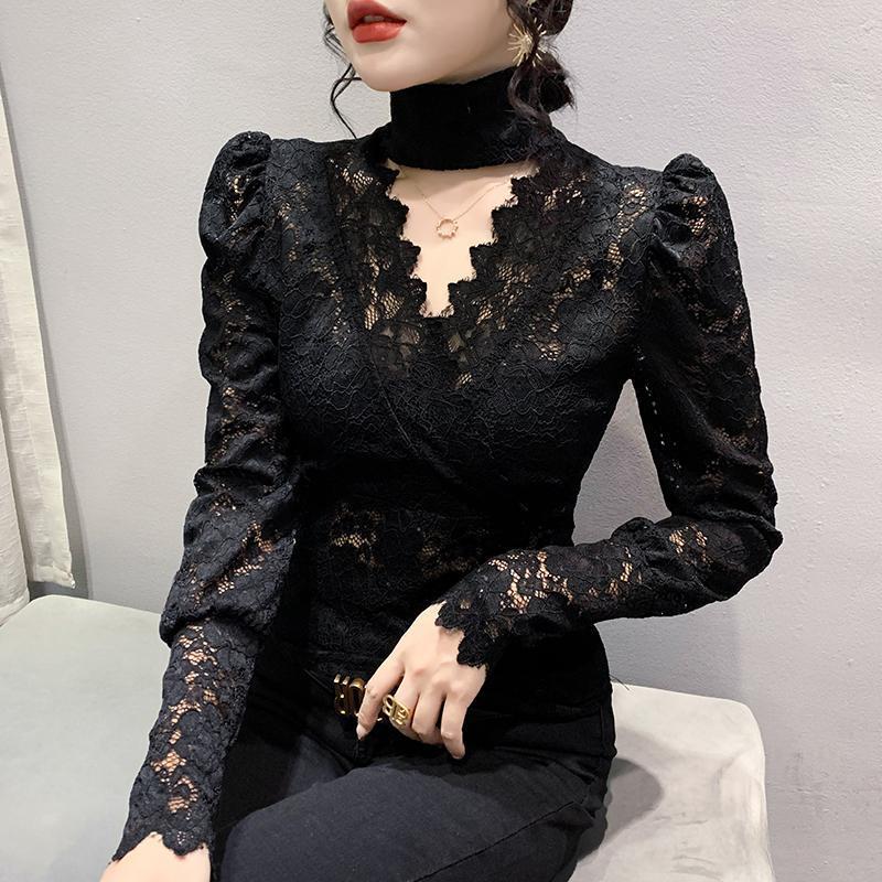 Elastic, Fashionable, Slimming Long-sleeve Top For Women