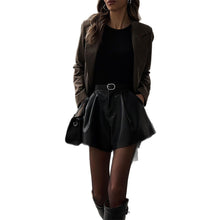 Elegant Chic Casual Versatile Solid-color Leather Shorts For Women