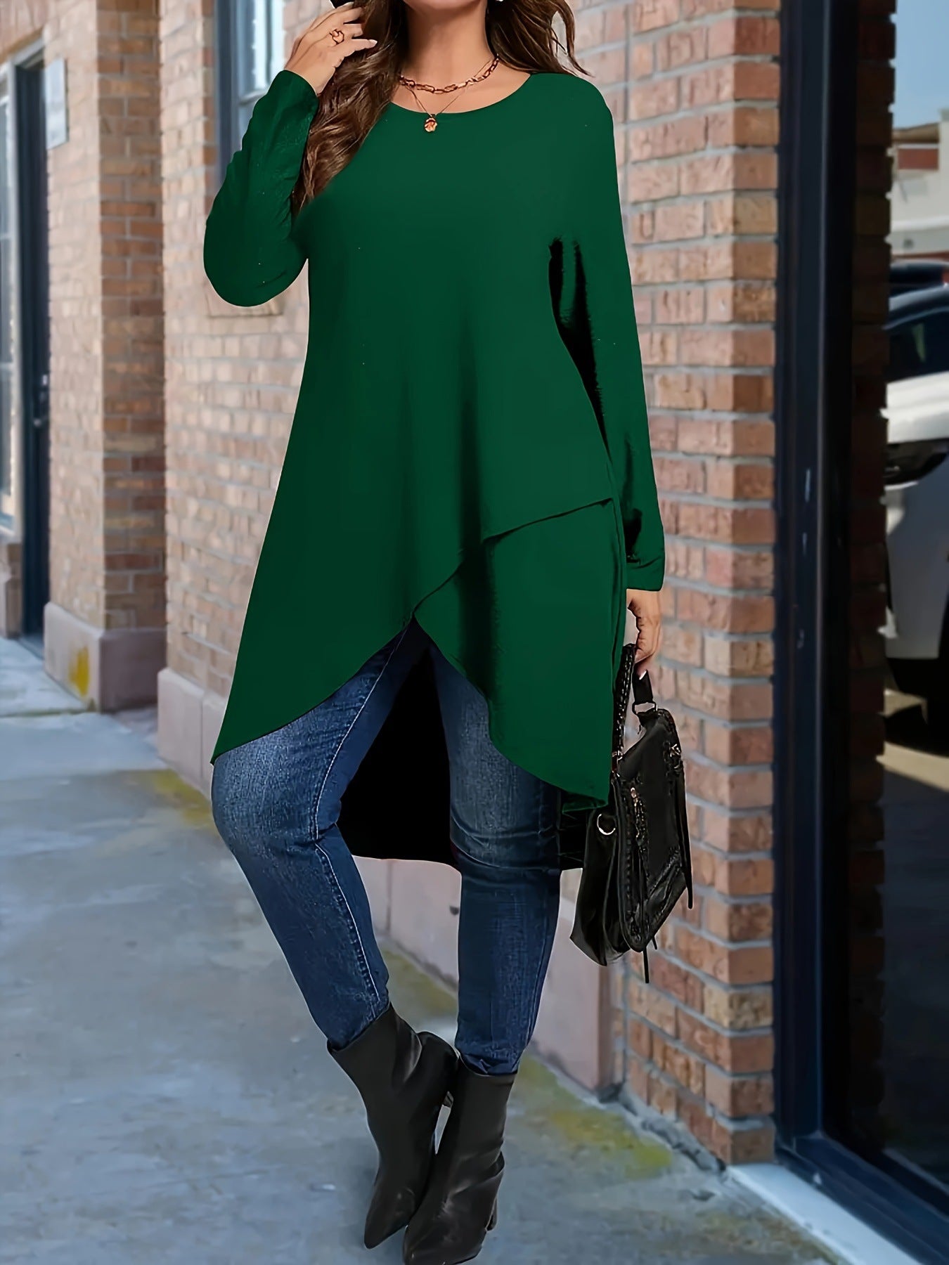 Plus Size Women's Autumn And Winter New Casual Loose Long Sleeves Outerwear Top