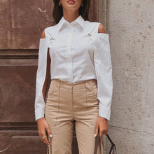 Cotton Detachable Long-sleeve Shirt With A Turn-down Collar