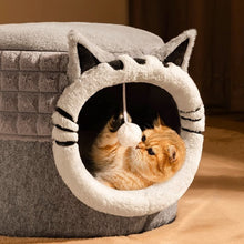 Warm Enclosed Bed All-Season Safe Hideaway For Cats Small Pet Bed Winter Cat Bed