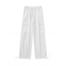 Loose Fitting Casual Straight Leg Cargo Pants With Multiple Pockets And A Drawstring Waist