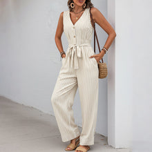 Womens Casual Minimalist Striped Jumpsuit
