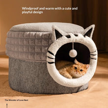 Warm Enclosed Bed All-Season Safe Hideaway For Cats Small Pet Bed Winter Cat Bed