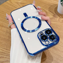 Magnetic Phone Case With Electroplated Transparent Lens Cover