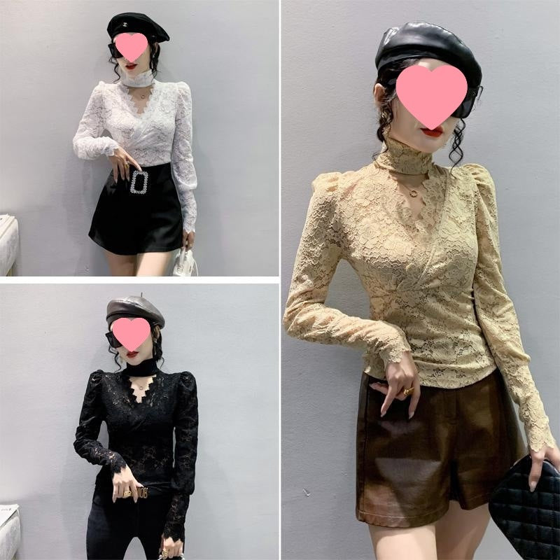 Elastic, Fashionable, Slimming Long-sleeve Top For Women