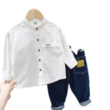 Boys' Casual Solid Color Long-sleeved Shirt