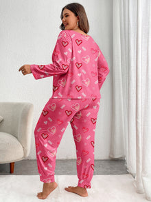 Long-sleeved Trousers Heart Printing Two-piece Homewear Suit