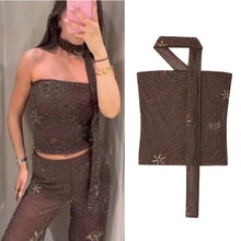 Camisole Sleeveless Hot Girl Vest Sequined Halter Backless Top