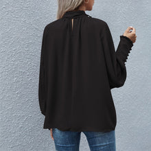 Ins Long-sleeved Blouse Bowknot Puff Sleeves Fashion Commuter Office Tops Women's Clothing