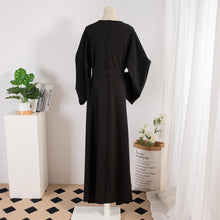 Dress Female Straight Sleeves Solid Color Islamic Clothing Casual Robe