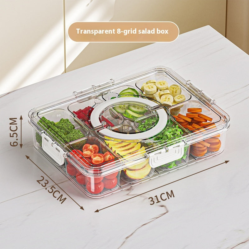 Kitchen Refrigerator Fresh-keeping Sealed Box Food Grade Transparent Eight-compartment