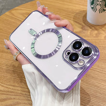 Magnetic Phone Case With Electroplated Transparent Lens Cover