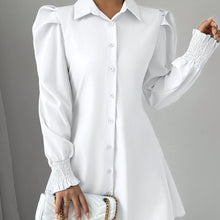 Womens Casual Solid-color Single-breasted Long-sleeve Shirt