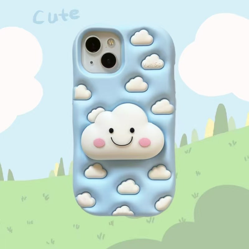 Cute 3D Cartoon Silicone Phone Case With Cloud Design